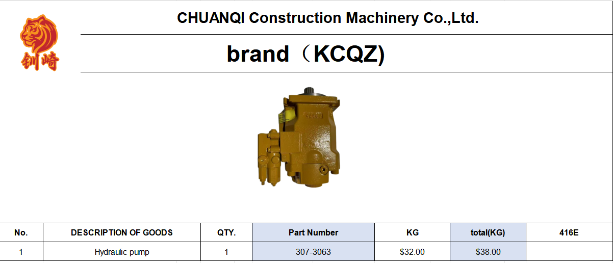 Backhoe Loader Hydraulic Pump 307-3063 426 428F 416E 416F 422F