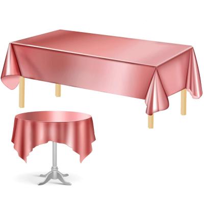 Não tamanho personalizado Fade Waterproof Dining Printed Tablecloth cor-de-rosa