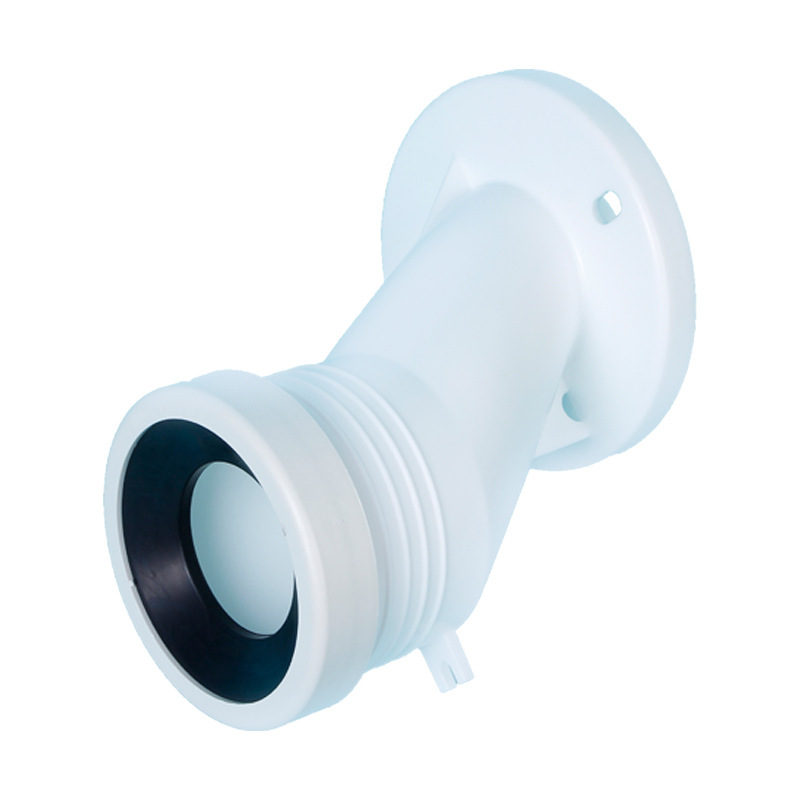White Toilet Accessory Wall Drain Pipe, Sewage Pipe, Conversion Connector Universal Adapter Wall Trunking