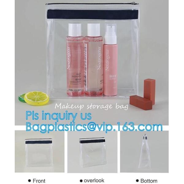 fashion thick clear retail custom printed pvc slider zipper bag, mini plastic zipper cosmetic slider zip bags with print