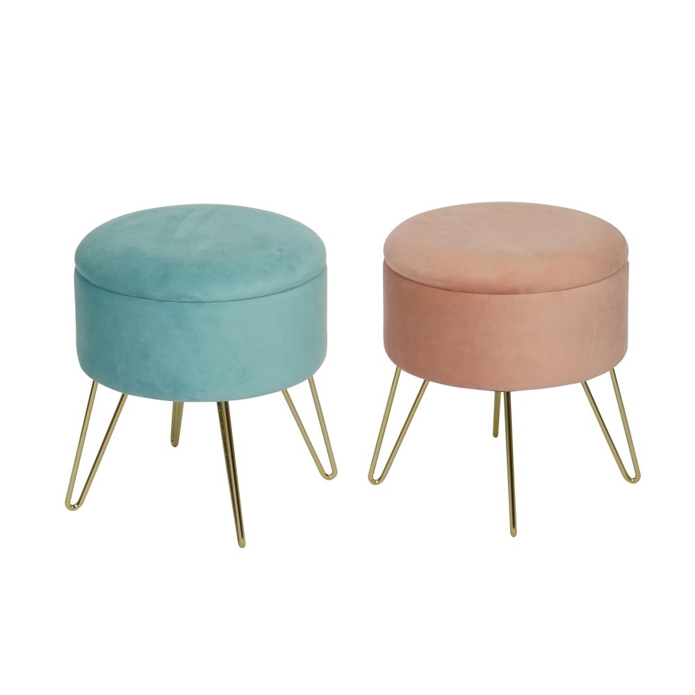 Metal Legs Dual Purpose Storage Round Non Slip Space Saving Home Houseware