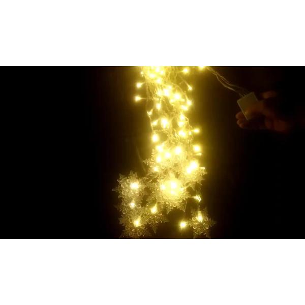 Christmas Snowflake Star String Lights 10ft 96LEDs String Blue Snowflake Lights Snowflakes Plastic Fairy Christmas Decor