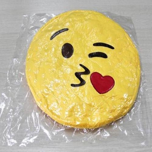 Yellow Emoji Emoticon Round Stuffed Baby Sleeping Pillow For Home Use