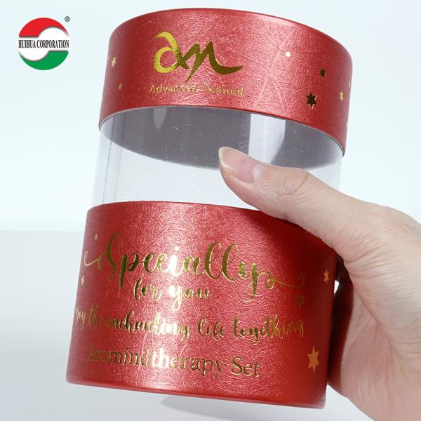 Embalaje de tubo de papel transparente personalizado con ventana de PVC para cosméticos