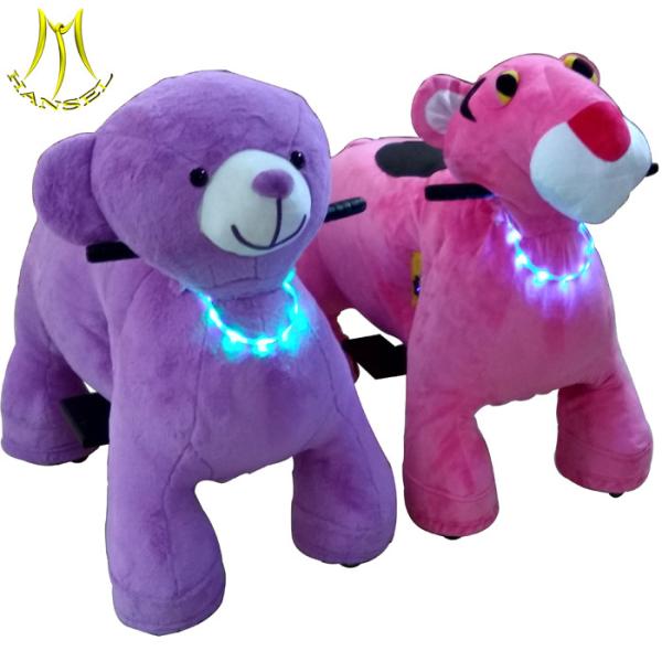 Hansel plush motorized riding animals and carnival stuffed animals scooter with amusement cow animal ride for sale