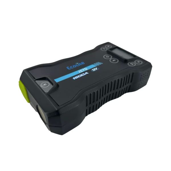 Ecolite JS70 Lithium Jump Starter 1500A Peak 37Wh USB C Inflator 150PSI LED Light