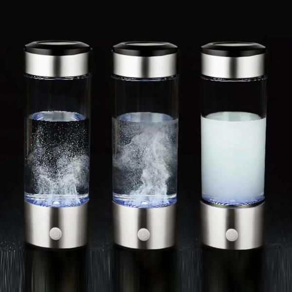 Venda no Varejo SPE PEM USB recarregável portátil H2 rico gerador de hidrogênio frasco de termo de água de vidro