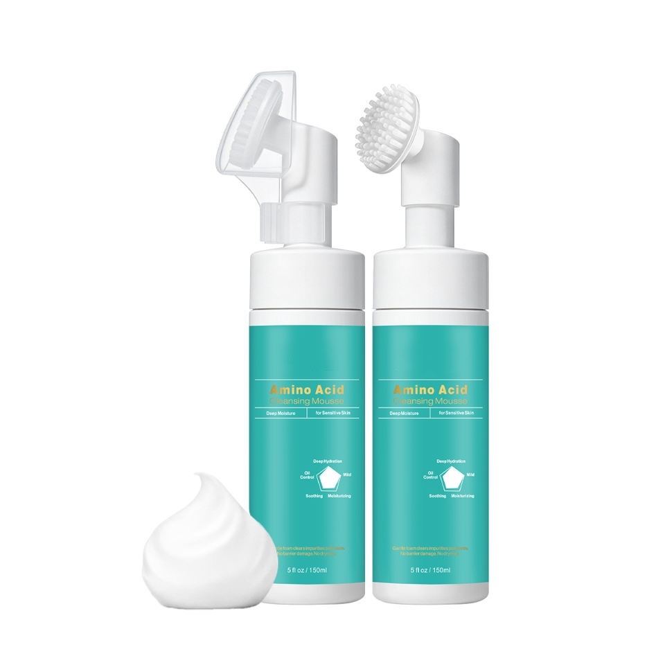 OEM ODM brand organic amino acid foam skin care cleanser, suitable for sensitive skin, moisturizing, antibacterial and blackhead removal