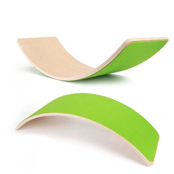 Yoga Fitness Curvy Wooden Wobble Balance Board 19 x 30 x 82 cm