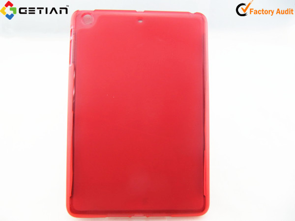 Bright Red Simple Flexibility, Toughness Soft TPU Ipad Mini Back Cover / Ipad Mini Protective Case