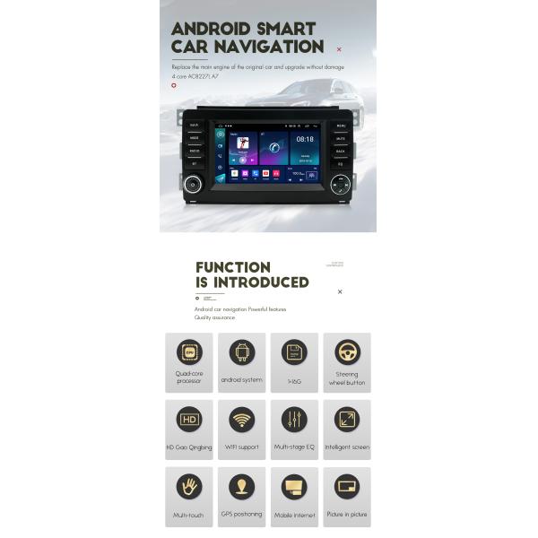 Écran IPS de 7 pouces Pour voiture Android Stéréo Multimédia CarPlay Pour Benz Smart 2005-2010