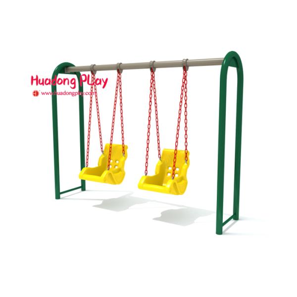 Yellow Color Playground Equipment Swings Double Seats Eu Standard En1176 Gs Safety