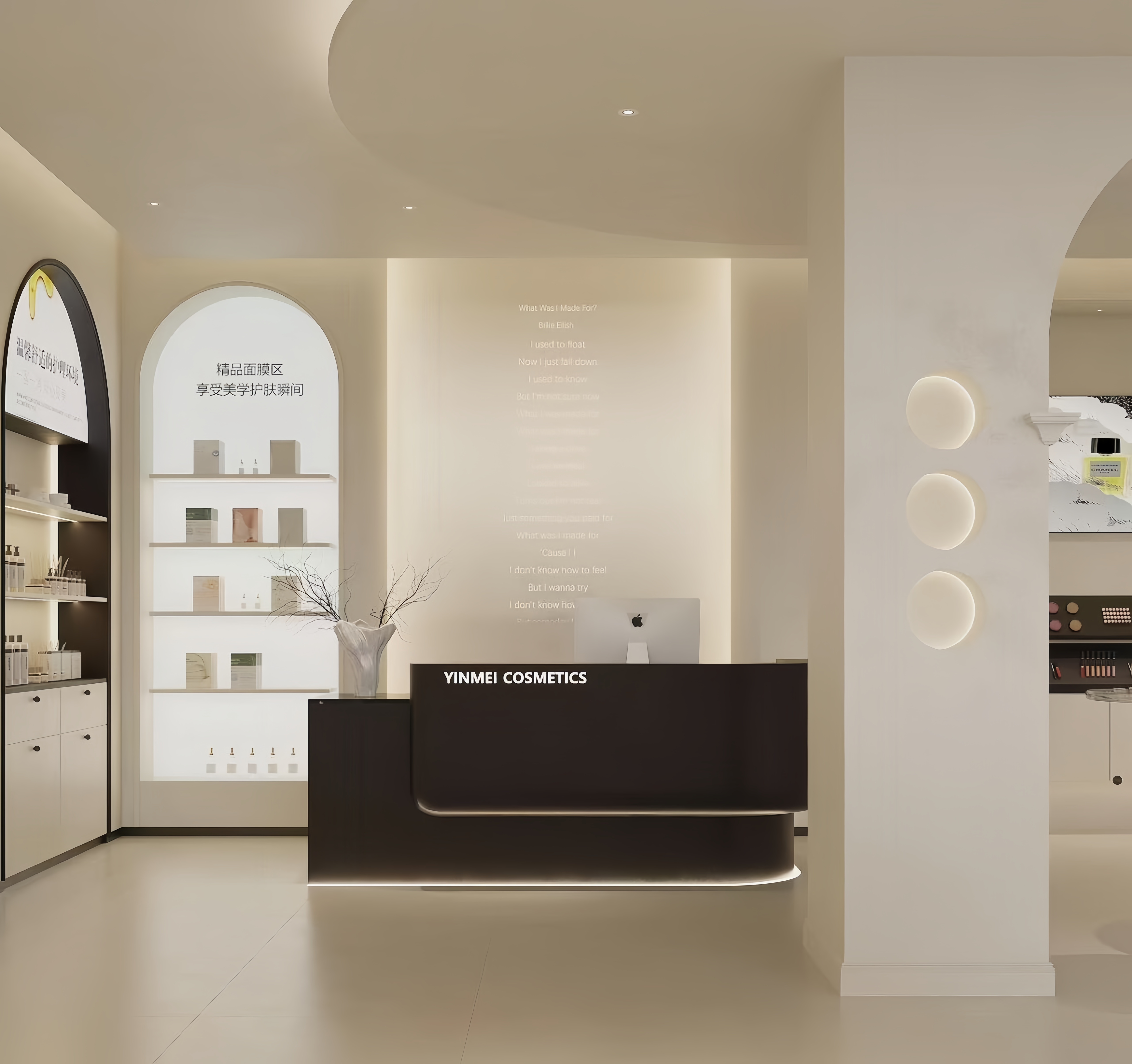 Skin Care Cosmetic Retail Displays Showcase Customizable Size Makeup Display Case