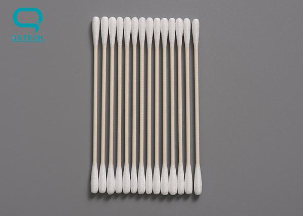 Cleanroom Disposable Cotton Cleaning Swabs With Smooth Pointed Head