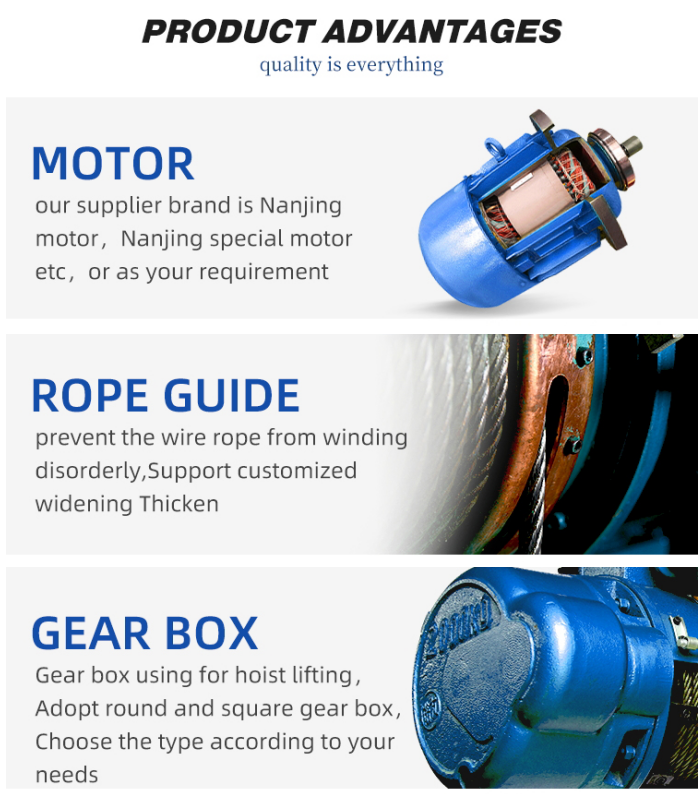 10 Ton Wire Rope Electric Hoist 9m Lifting Height Double Girder Electric Hoist Shock Resistance