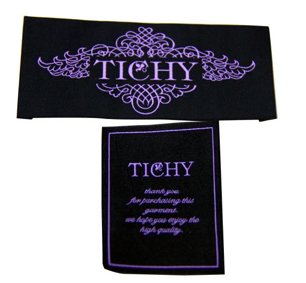 Eco-friendly Woven Clothing Tags Labels With Paper / Fabric Backing For Garments