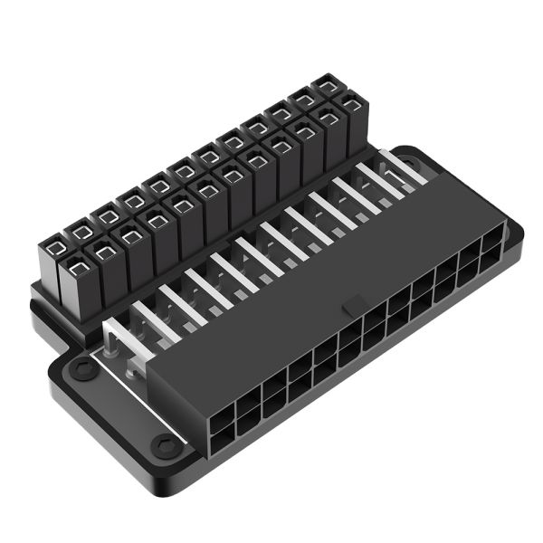ATX 24Pin 90 Degree Right Angle Power Adapter with Power OK Standby LED and ABS Plastic Top Cover