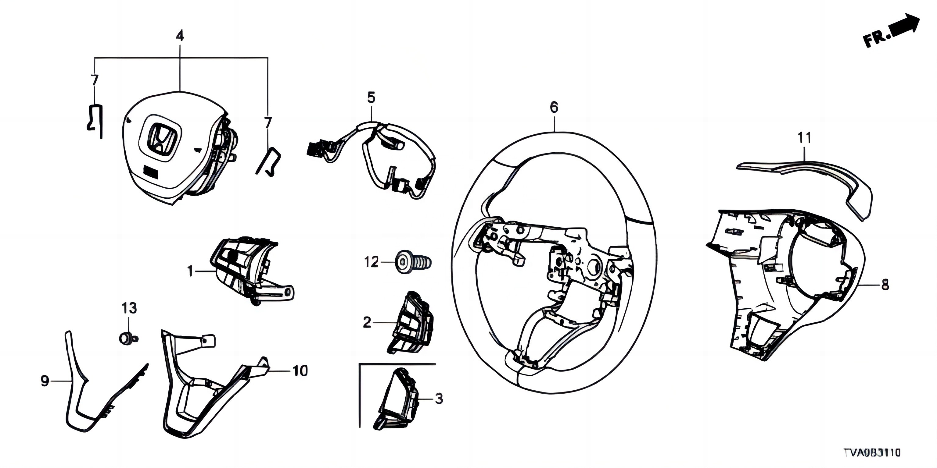 OEM 77801-TVE-H00ZA ABS Full Range Car Accessories for Honda Accord 18-22 100% Tested