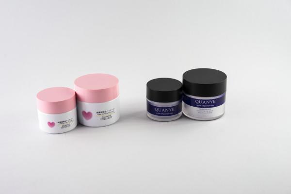 Skin Care Product Plastic Cosmetic Jars With Labeling Surface Treatment
