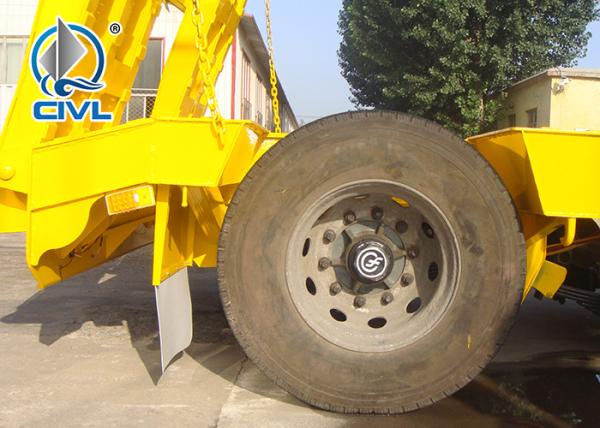 Yellow 3 Axles Low Bed Semi Trailer Trucks / 20T 30T Manual side tipper Truck Trailer Howo