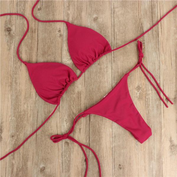 Garter Sexy Lingerie Bra Set With Push Up Bra Swimwear Bikini String Bathing For Fat Women