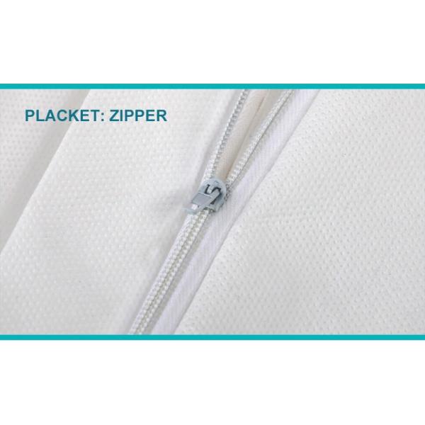 Голубой белый устранимый Ковералл работы костюмов чистой комнаты ткани защитного костюма