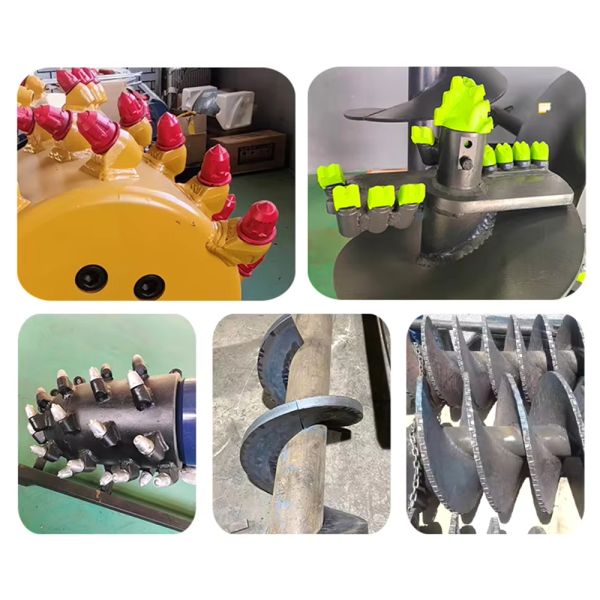 Custom Drilling Machine Auger Bits Drill Attachments for Compact Excavators Hydraulic Drill Bits Hydraulic Drill Drives Excavator , Tractor , Jack , Backhoe