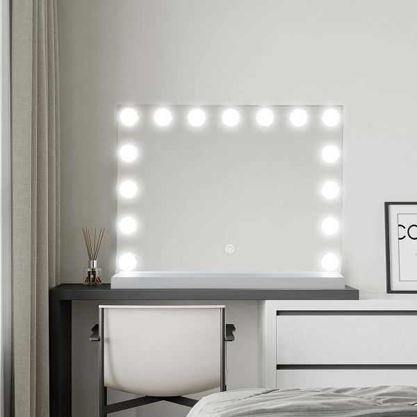 Frameless Hollywood Vanity Mirror IP44 IP66 3 Lighting Modes Smart Touch Vanity Mirror