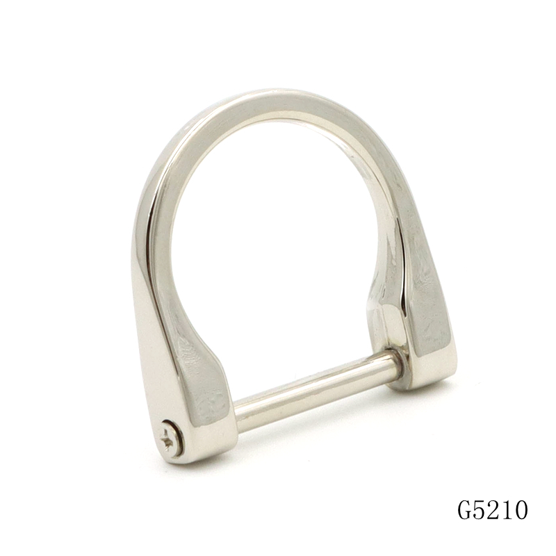 Zinc Alloy Screw Metal D Ring Buckle Custom Size D Ring Loop For Handbags
