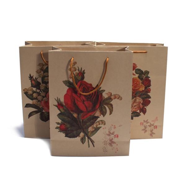 Custom Logo Printing Gift Paper Bags With Handles Simple Modern Style