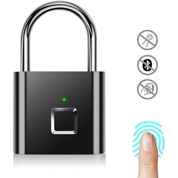 Fingerprint Padlock USB Rechargeable Security Keyless Lock IP67 Waterproof Indoor Outdoor Zinc Alloy Smart Padlock Custom Logo