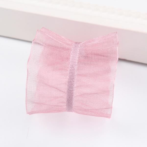 25mm de borda 38mm de rugas fita de organza de poliéster para faixa de cabelo DIY