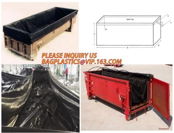 Waste Disposal Dumpster, Open Top Roll Off Drawstring Container Liners, Dumpster Liners, Facility Liners