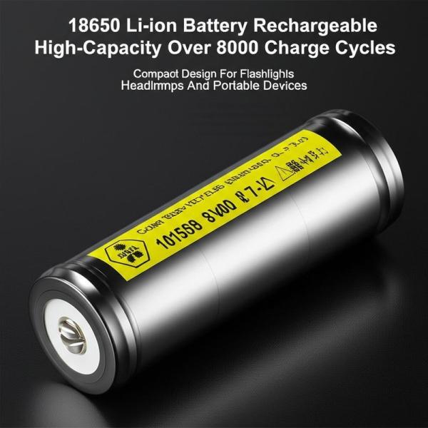 USB 18650 Li-ion Battery Rechargeable High-Capacity Over 800 Charge Cycles