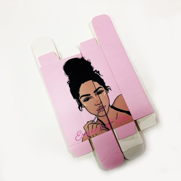 Hot Sale Customized Glossy Lipgloss Tube Folding Cosmetics Packaging Paper Box