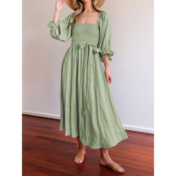 Vêtements à manches courtes et à col en V pour femmes Vêtements décontractés à genou