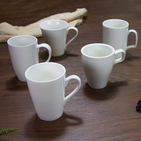 Fine Standards Polished White Porcelain Drink Cup With Handle 350ml