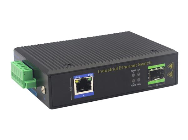 1 つのSFPポートとDIN-Railマウント付きの産業用ギガビットPOEスイッチ