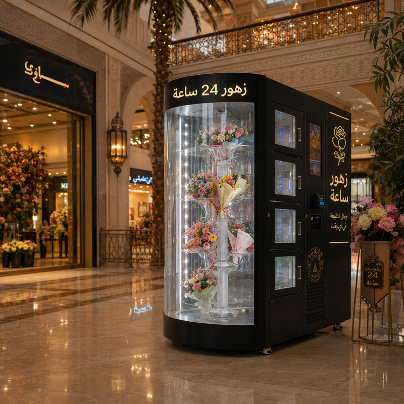 Winnsen Refrigerated Humidity Controlled Fresh Flower Vending Machine 2 to 8°C for Saudi Heat
