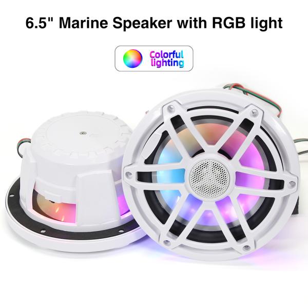 6.5inch Shallow-mount Marine Speakers With RGB LED Lighting