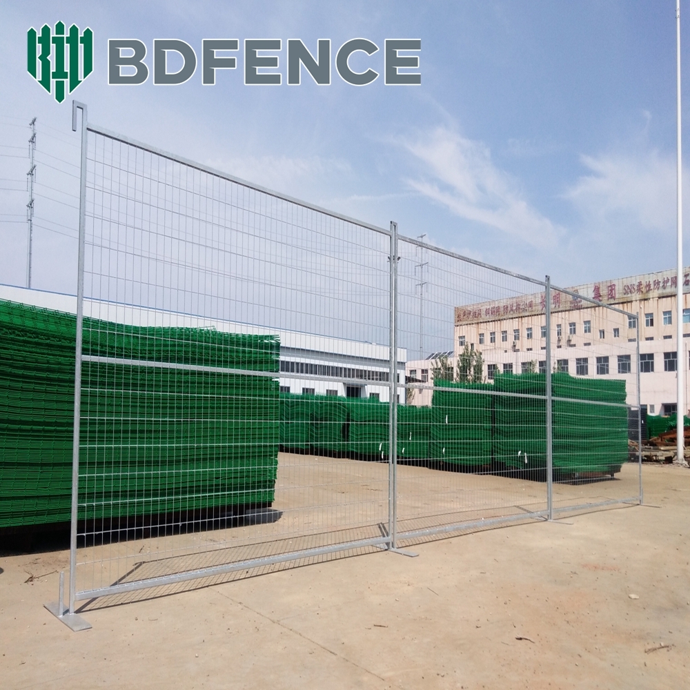 AU Standard Temporary Fence Panels 2.1x2.4m Galvanized Steel Portable Construction Temp Fencing with Feet/Clamps for Safety
