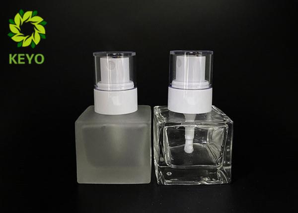 Entire Square Frosted Glass Bottle With White Plastic Sprayer In 30ml 1oz