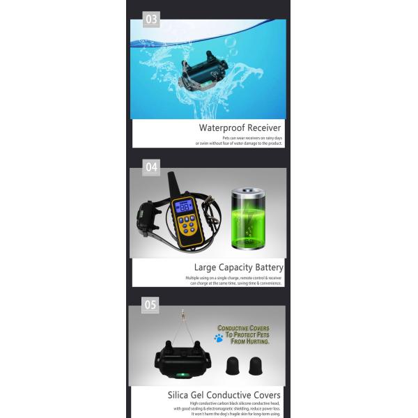 High Quality Waterproof Pet dog anti bark remote electric shock dog training collars 800m for 3 dogs