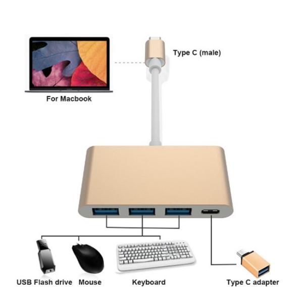 Залуживанная медь 3A 5Ggbs ПЕЧАТАЕТ C К переходнику эпицентра деятельности USB PD+3*USB3.0 USB 3,1