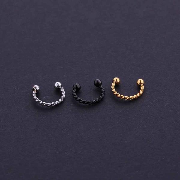 Surgical Steel Twist Eyebrow/ Nose/Ear/ Lip Ring,BCR Body Piercing Earring tragus ring