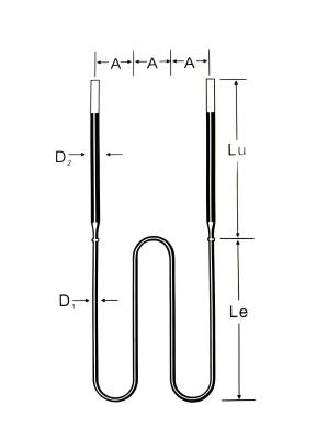 W Shaped MoSi2 Heating Element 220V 380V Moly Disilicide For Vacuum Furnace