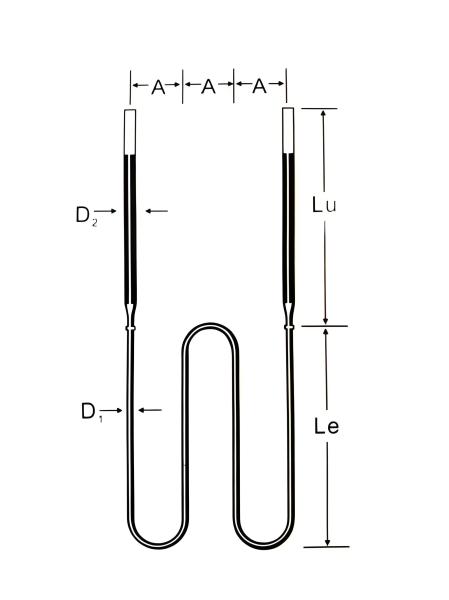 W Shaped MoSi2 Heating Element 220V 380V Moly Disilicide For Vacuum Furnace