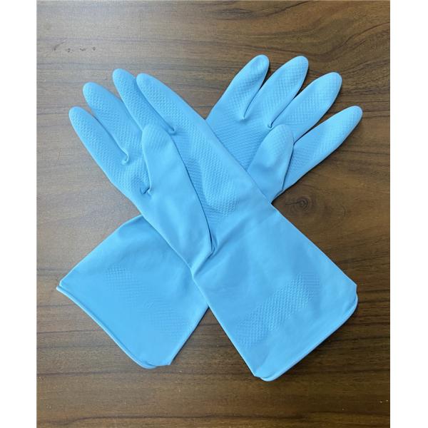 M 65g Blue Rubber Bathroom Cleaning Gloves Tensile