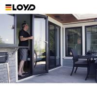 Professionnel personnalisé Externe isolation acoustique de l'aluminium balcon porte pliante vitre trempée porte de patio bifold