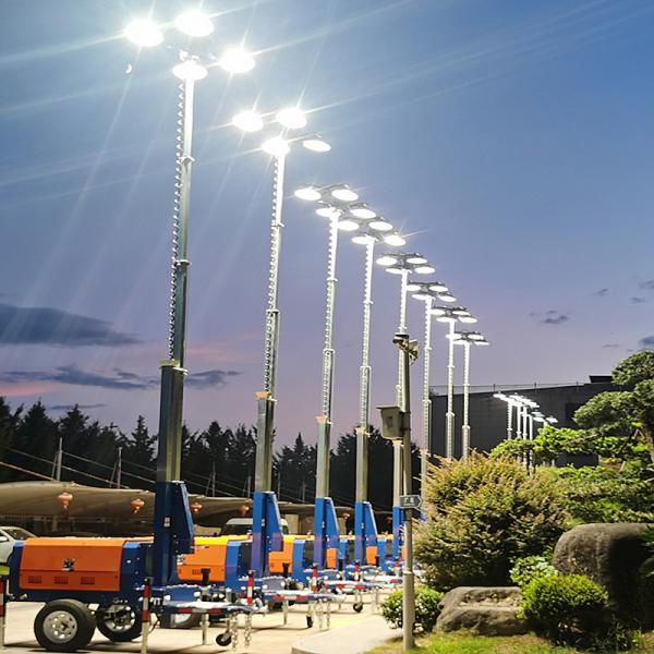 Large Luminous Flux Diesel Operated Mobile Flood Lights For Industrial 6kw/7.5kw